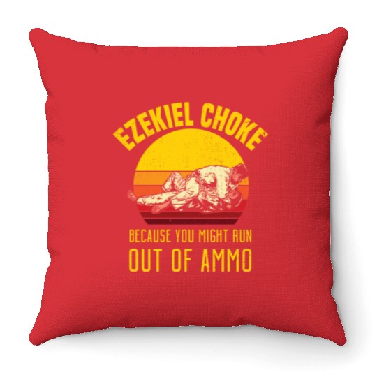 Funny Jiu Jitsu Throw Pillows - Ezekiel Choke - Jiujitsu H