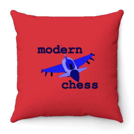 modern chess in royal blue Throw Pillows