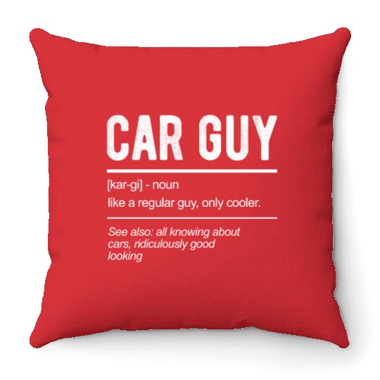 Car Guy Definition Throw Pillows