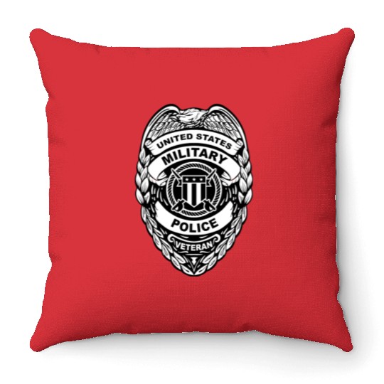 U.S. Military Police Veteran Badge Throw Pillows