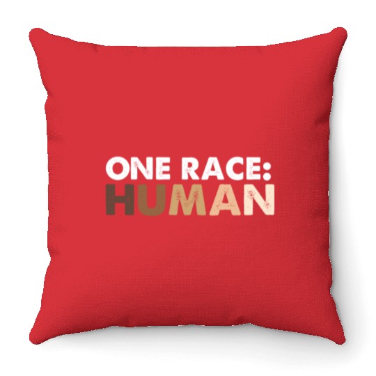 One Race Human Race Throw Pillows