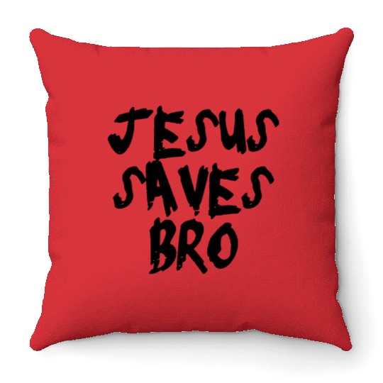 Jesus saves Throw Pillows