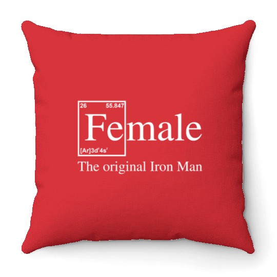 Female The Original Iron Man Throw Pillows