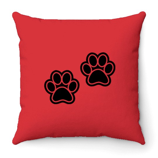 Paw Prints Throw Pillows