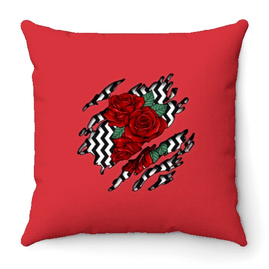 Red Rose Inside Throw Pillows