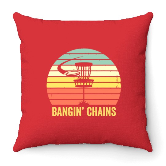 Retro Disc Golf Funny Frisbee Golf Vintage Disc Throw Pillows