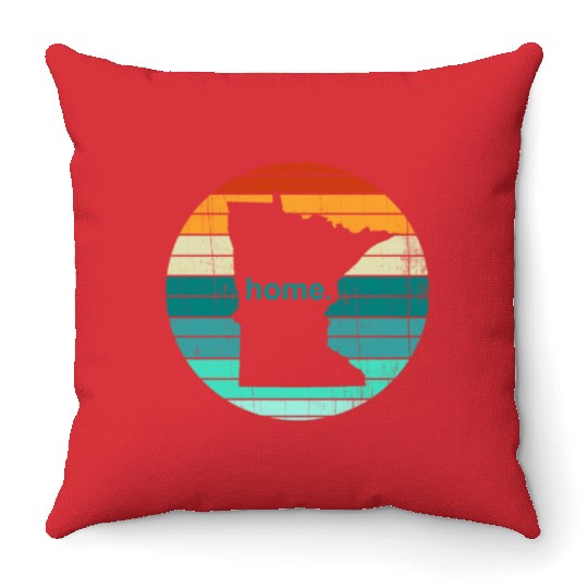 Unique Vintage Retro Style Home State Minnesota - Throw Pillows