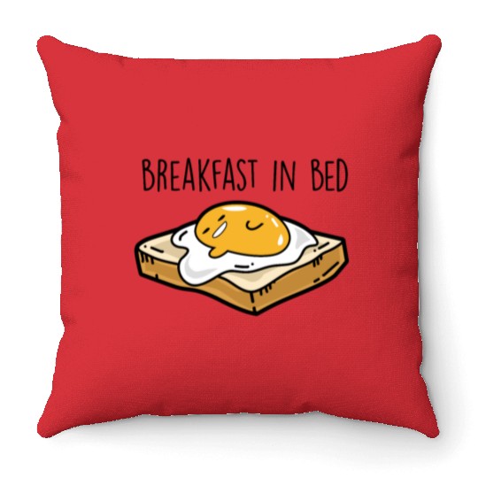 Fried egg toast - Breakfast in bed Throw Pillows
