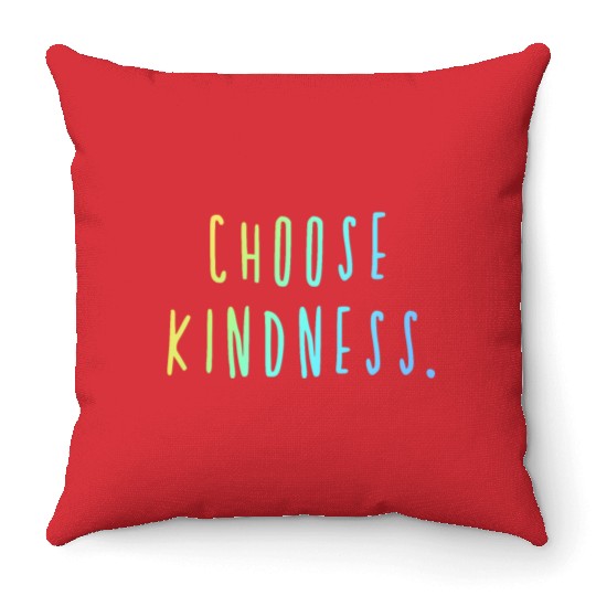 Choose Kindness Cool Colors Ombre Throw Pillows