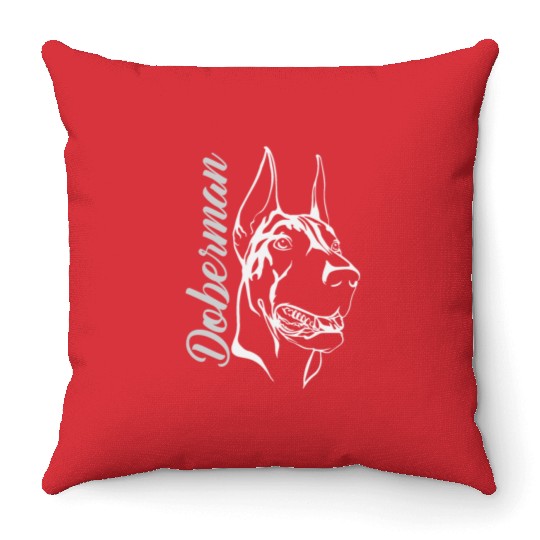 Doberman Throw Pillows