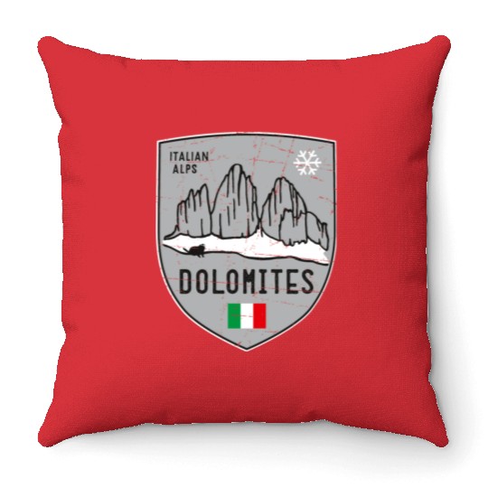 Dolomites Italy Emblem Throw Pillows