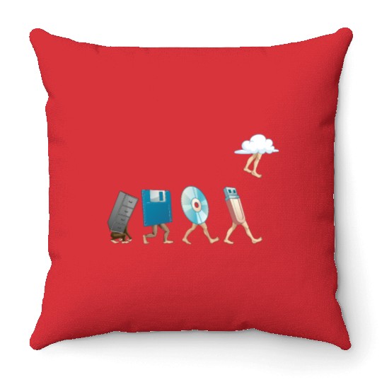 Computer Engineering Software Disk USB Cloud Throw Pillows