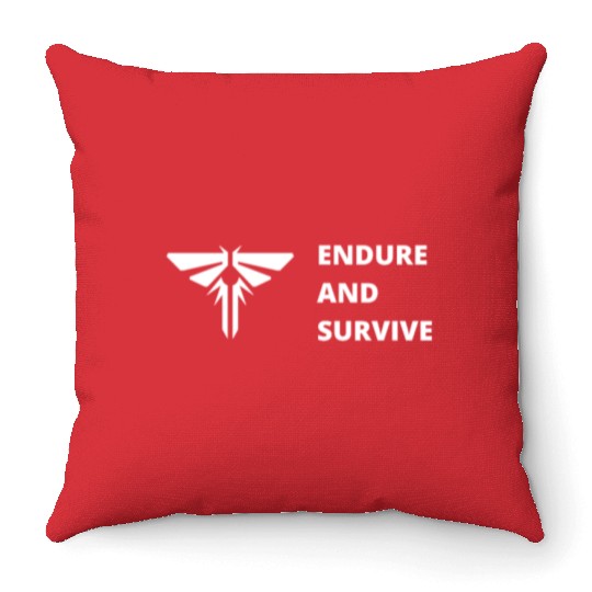 Endure and survive ellie the last of us tlou joel Throw Pillows