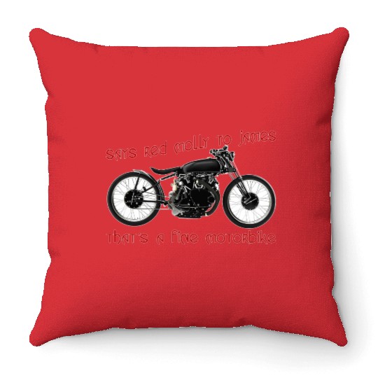 Says Red Molly to James Throw Pillows