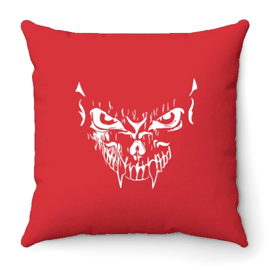Creepy Vector Grimace Throw Pillows