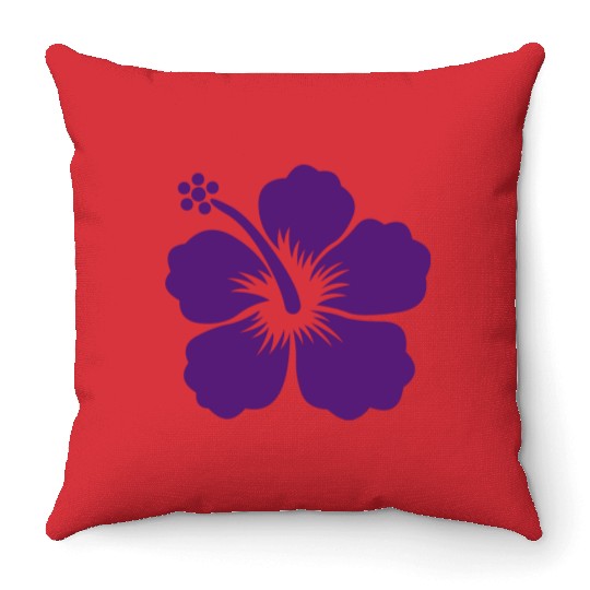 hibiscus - flower - hawaii Throw Pillows