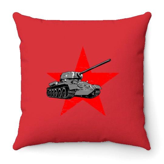 T-34-85 Soviet medium tank Throw Pillows