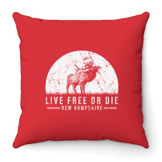 Live Free or Die New Hampshire Hiking Throw Pillows