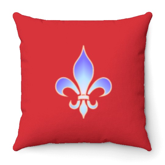 Lily Flower Fleur de Lys Royal Flower Power Roi Throw Pillows