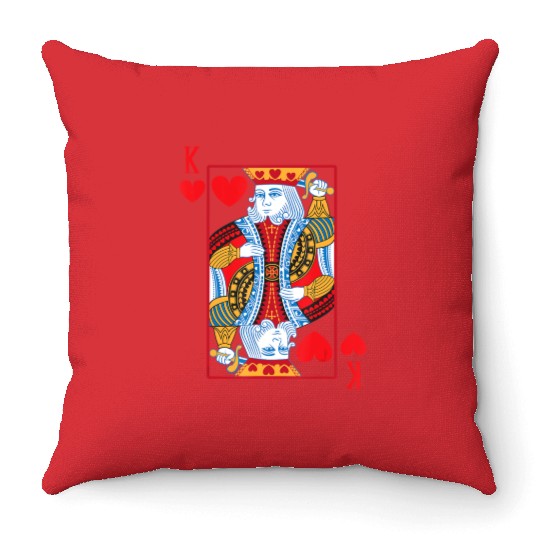 Halloween Playing Card Costume KING OF HEARTS Throw Pillows