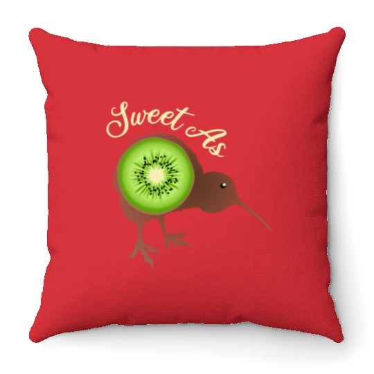 Sweet as Kiwi New Zealand Funny Gift Idea Throw Pillows