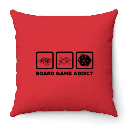 Board Game Addict Gaming Throw Pillows