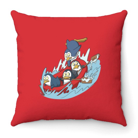 White water rafting Throw Pillows