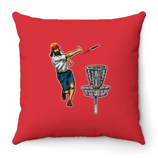 Cool Jesus Disc Golf Gift Idea Throw Pillows