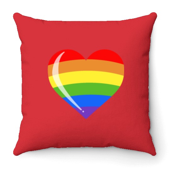 LGBTQ Heart - Rainbow LGBT Heart Pride Month Human Throw Pillows