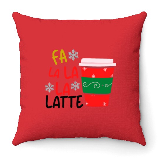 FA La La La Latte Throw Pillows