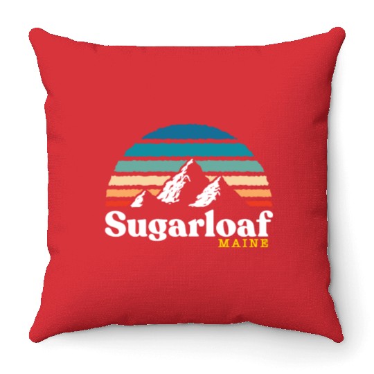 Sugarloaf Maine Usa Ski Resort 1980S Retro Gift Te Throw Pillows