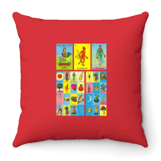 Loteria Mexican Throw Pillows