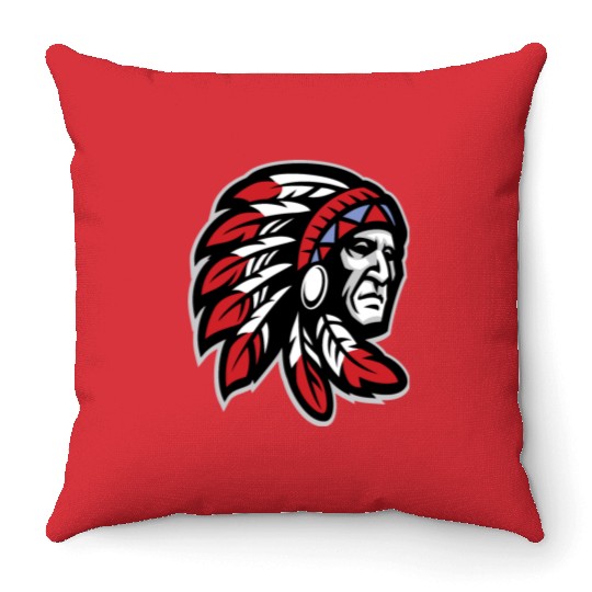 Native American Indian Headdress Throw Pillows