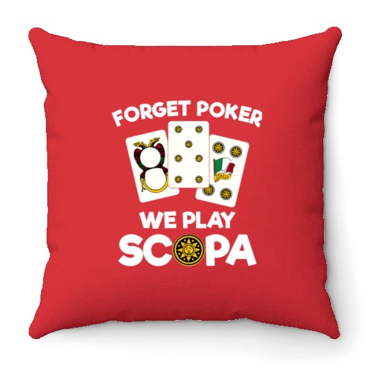 Funny Scopa Quote Italian Card Game Throw Pillows