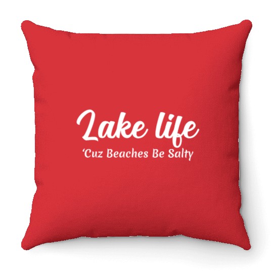 Lake life Throw Pillows