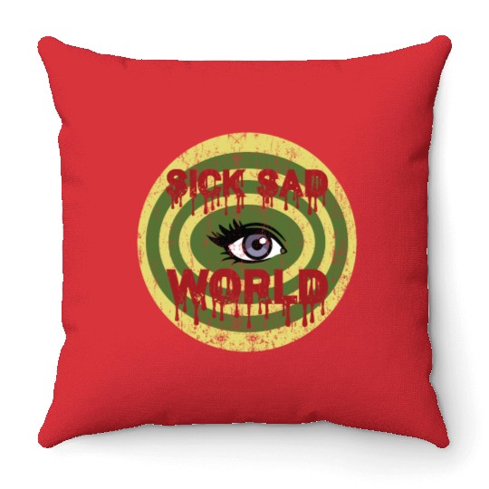 Daria Sick Sad World Drippy Text Eye Logo Throw Pillows