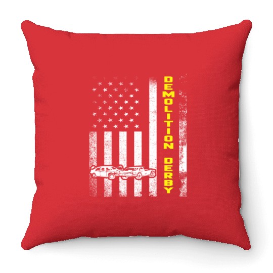 Demolition Derby Car crashing Motorsport Racing US Throw Pillows