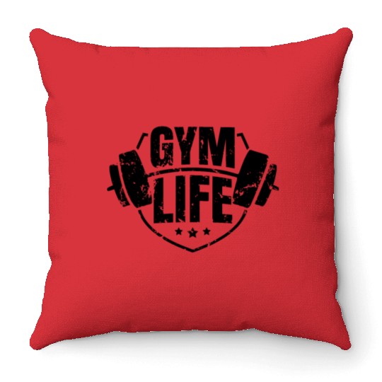 Gym Life Muscles Fitness Lift Workout Squat Buddy Throw Pillows