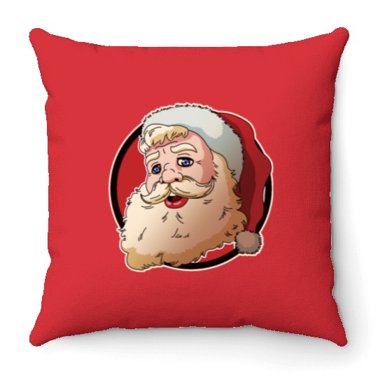 Christmas Funny Vintage Santa Claus Xmas Present Throw Pillows