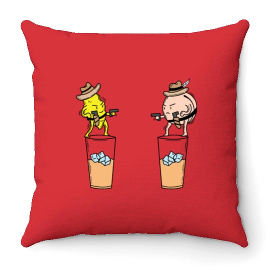 Iced Tea Lemon and Peach in the wild West Throw Pillows