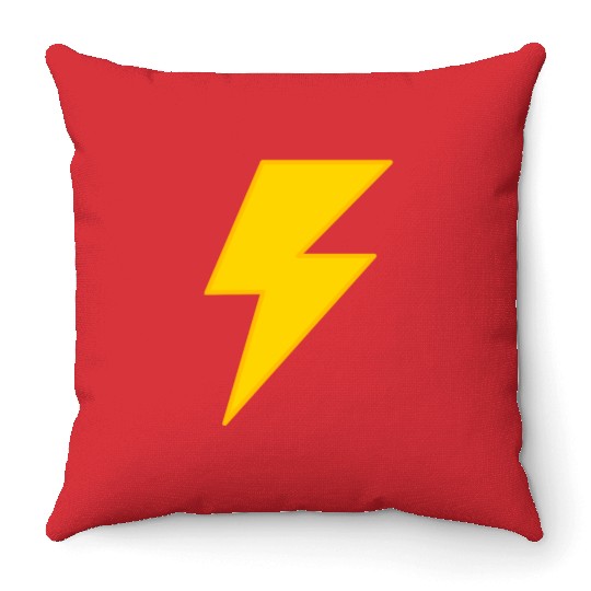 yellow lightning bolt Throw Pillows