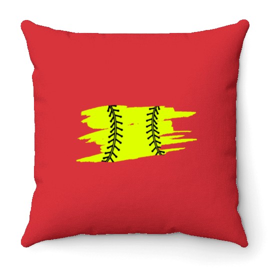 Softball Catcher Baseball Pitcher Bat Ball Player Throw Pillows