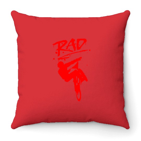RAD BMX Bike Grafitti 80s Movie Radical Throw Pillows