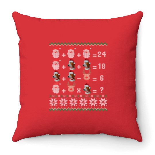 Math Teacher Christmas HARRIER Throw Pillows