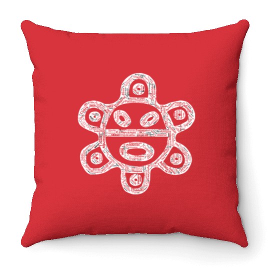 Taino Sun Puerto Rico Cities And Towns Boriken Bor Throw Pillows