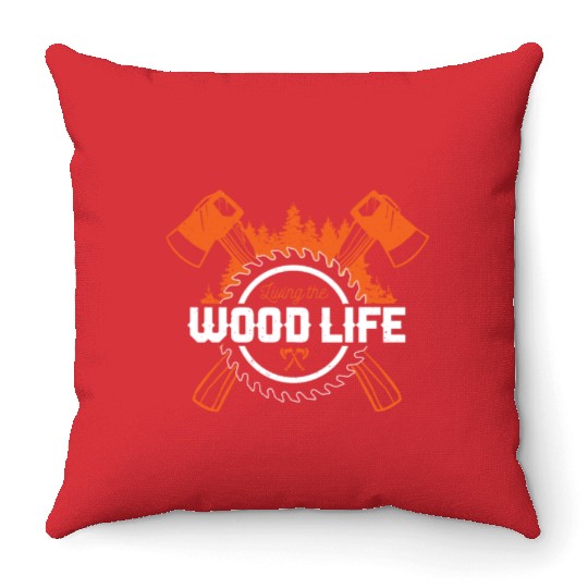 Lumberjack Forester Chainsaw gift idea Throw Pillows