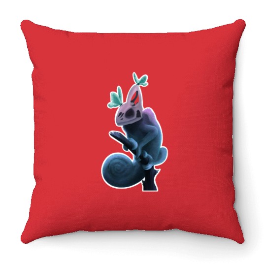 Neon Petrified Chameleon Throw Pillows