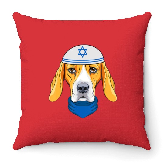 Cute Beagle Hanukkah Funny Dog Lover Jewish Gift Throw Pillows