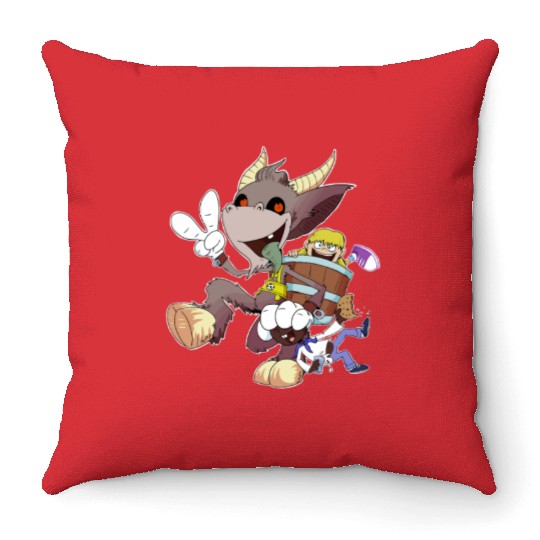 Kids Love Krampus Season Throw Pillows