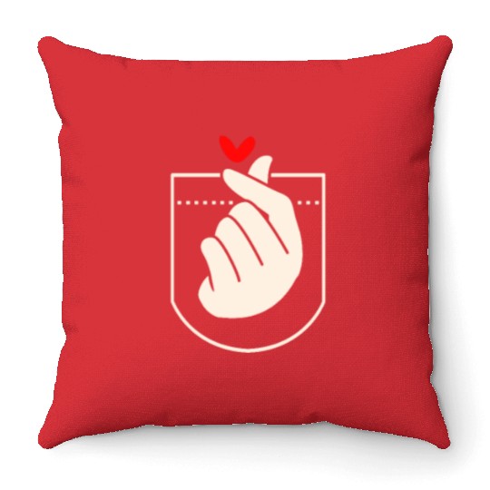 Kdrama Pocket Heart Finger Korean Drama Kpop Korea Throw Pillows